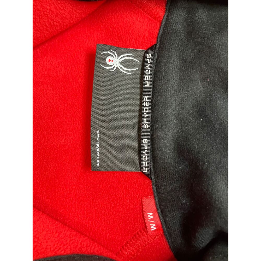 Spyder Men's Quarter-Zip Pullover Red Black Fleece Outdoor M - Picture 5 of 6
